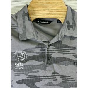 Travis Mathew World Champions Golf Polo‎ Heather Gray Cam Sz Lg Pima Cotton DELL